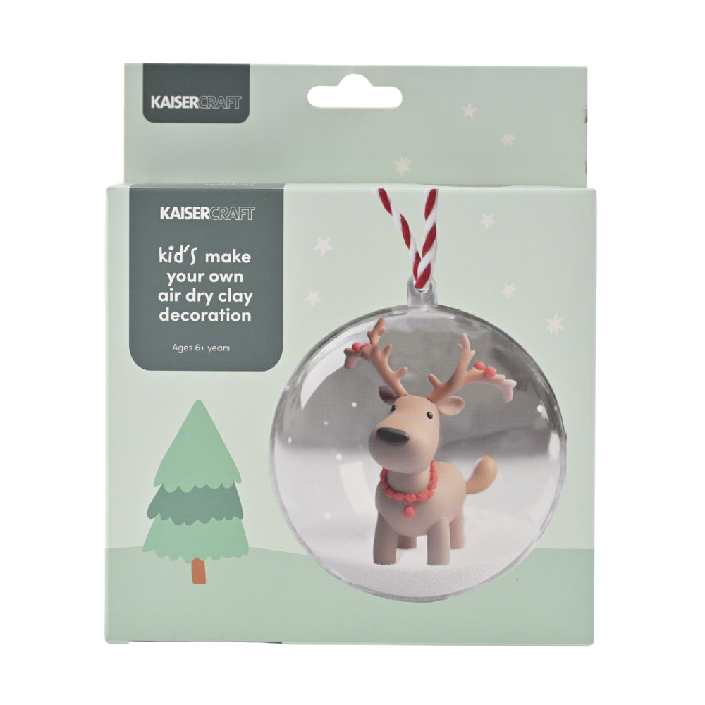 Kids Christmas Make Your Own Air Dry Clay Decorations - Reindeer